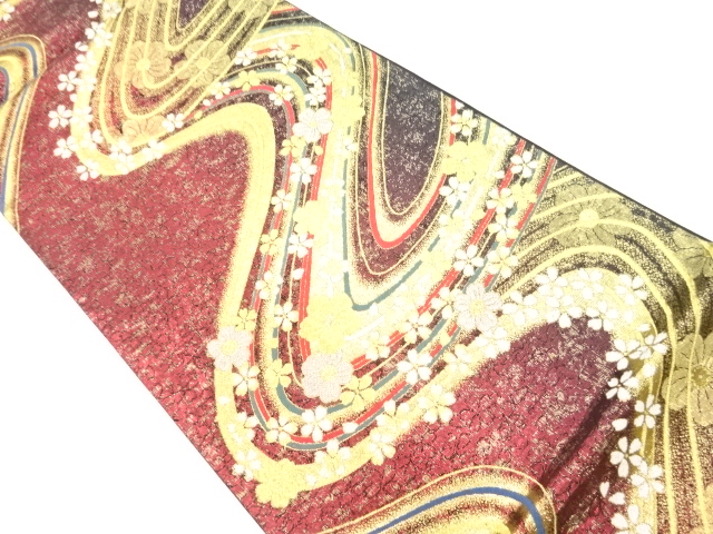 JAPANESE FUKURO OBI / WOVEN FLOWERS